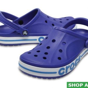 Dép Crocs Màu Xanh Dương Quai Trắng 44 45 46